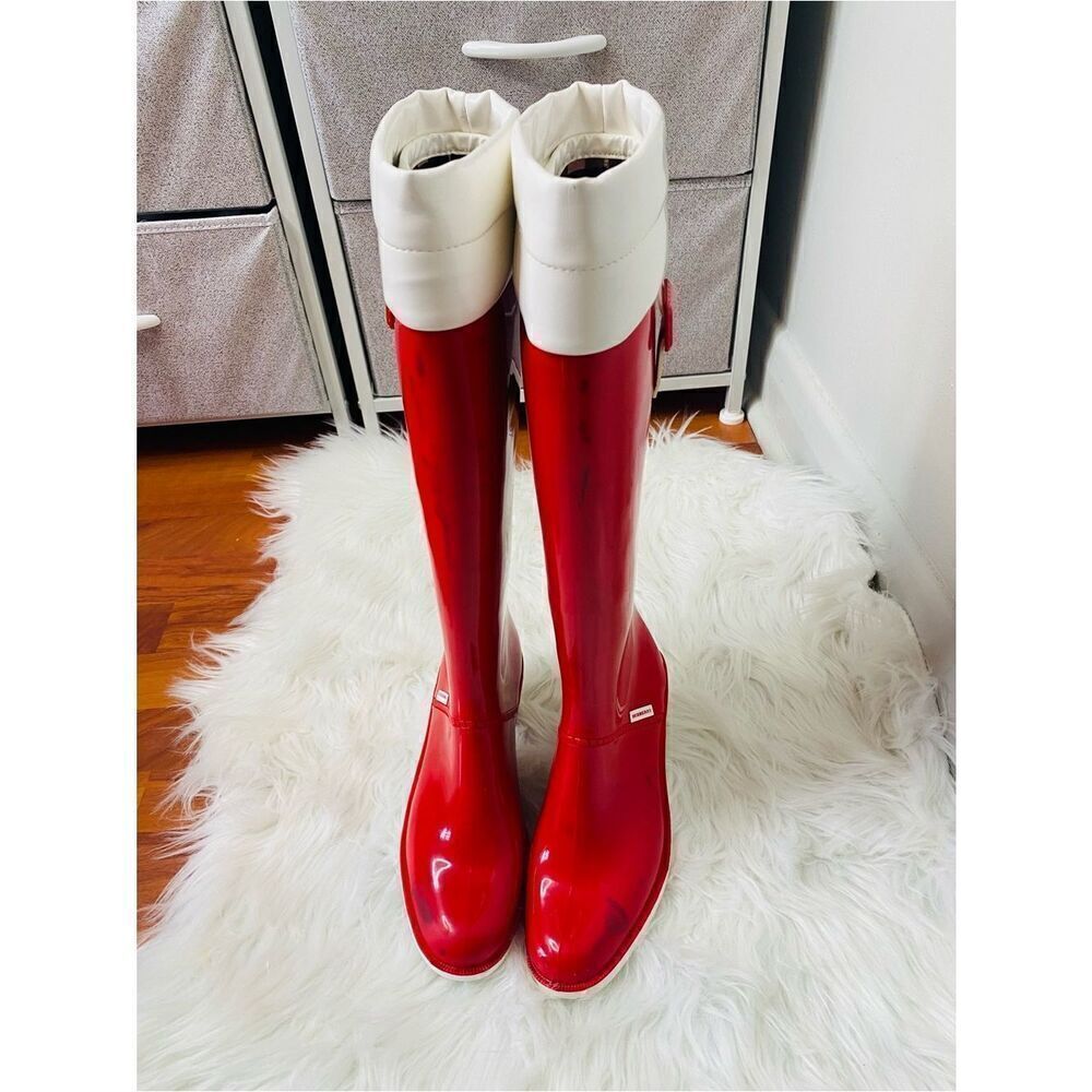 Burberry Rare Vintage Red Rubber Boots.  Authentic. Size 38